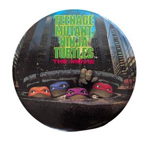 Vintage Teenage Mutant Ninja Turtles 6" Great Big Movie Button 1990